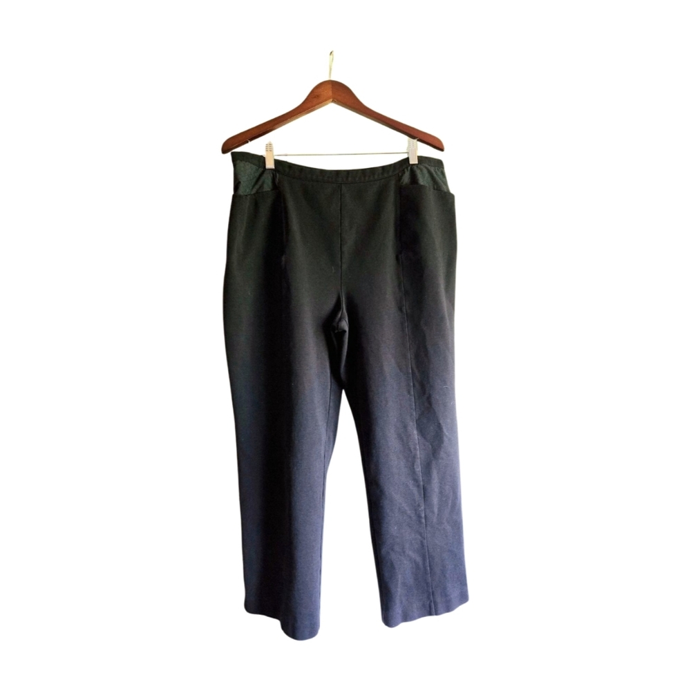 TALBOTS Women's High Waist Black Cropped Stretchy Knit Ankle Pants XL